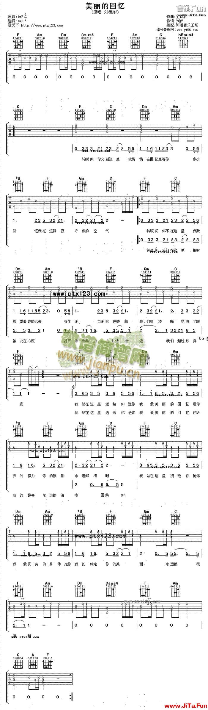 美麗的回憶(吉他譜)1