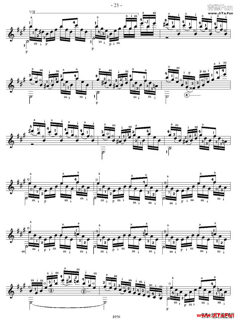 《他雷加12首練習曲之12P2》吉他譜（1張圖片）-吉他譜