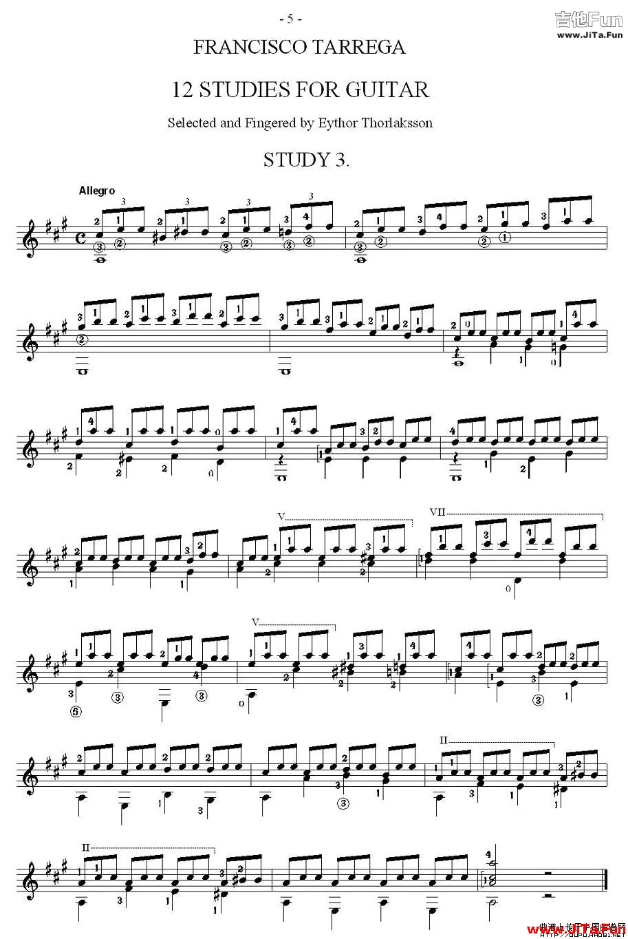 他雷加12首練習曲之3(吉他譜)1