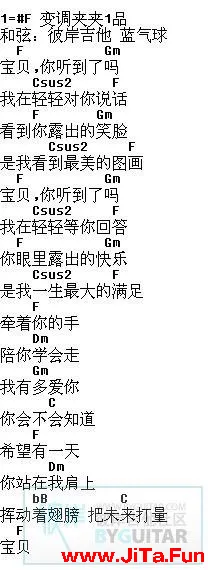 寶貝 你聽到了嗎(吉他譜)1