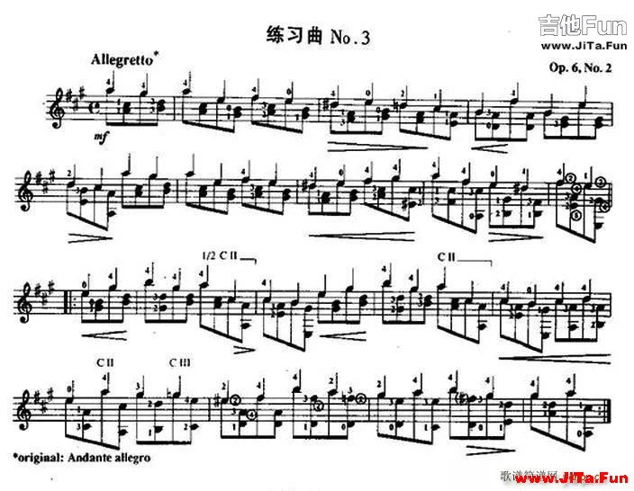 費爾南多 索爾 古典吉他練習曲 No 3 Op 6 No 2(吉他譜)1
