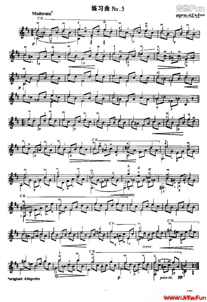 費爾南多 索爾 古典吉他練習曲 No 5 Op 35 No 22(吉他譜)1