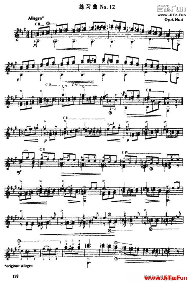費爾南多 索爾 古典吉他練習曲 No 12 Op 6 No 6(吉他譜)1