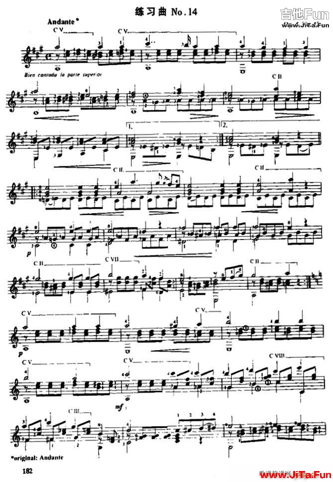 費爾南多 索爾 古典吉他練習曲 No 14 Op 6 No 12(吉他譜)1