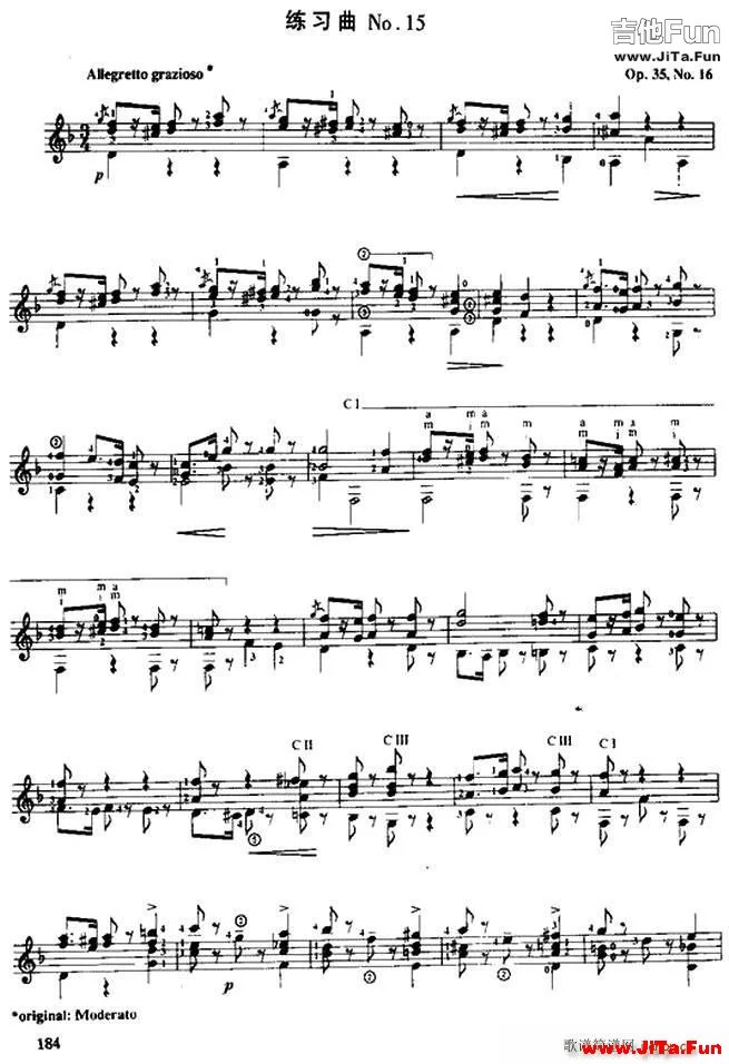 費爾南多 索爾 古典吉他練習曲 No 15 Op 35 No 6(吉他譜)1