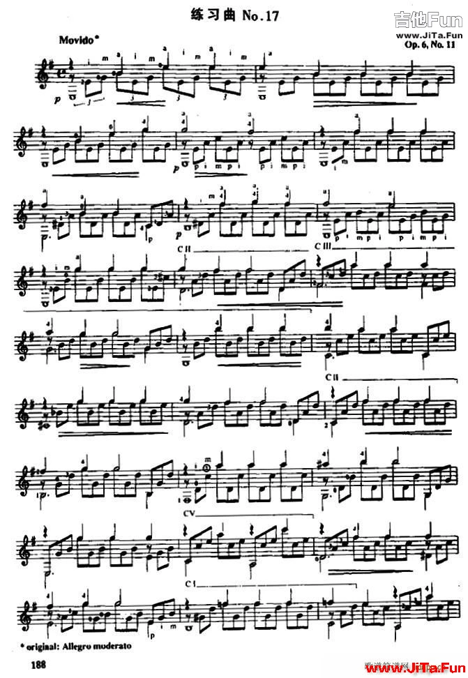 費爾南多 索爾 古典吉他練習曲 No 17 Op 6 No 11(吉他譜)1