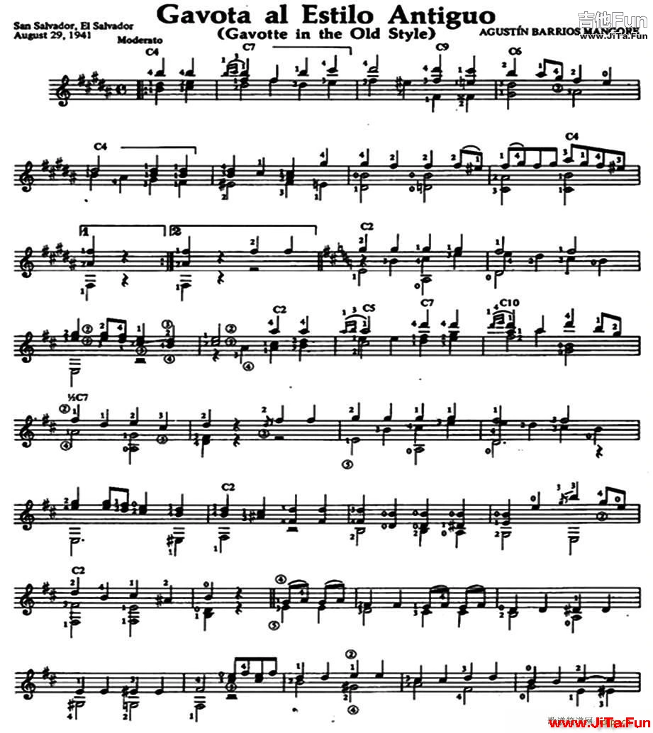 Gavota al Estilo Antiguo 古典吉他(吉他譜)1