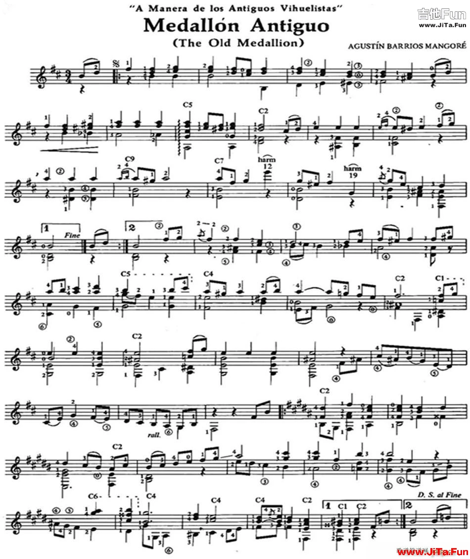 Medallon Antiguo 古典吉他(吉他譜)1