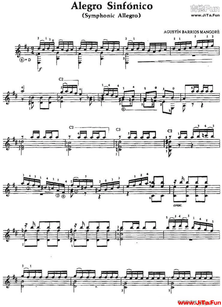 Alegro Sinfonico 古典吉他(吉他譜)1