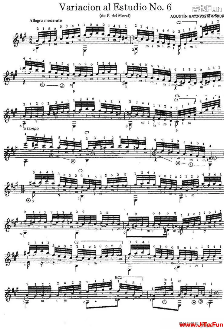 Variacion al Estudio No 6 古典吉他(吉他譜)1