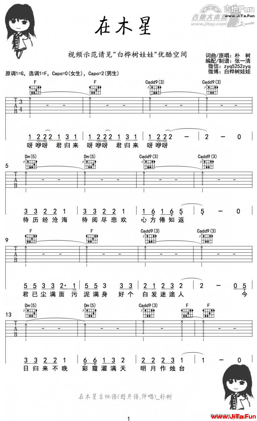 在木星(吉他譜)1