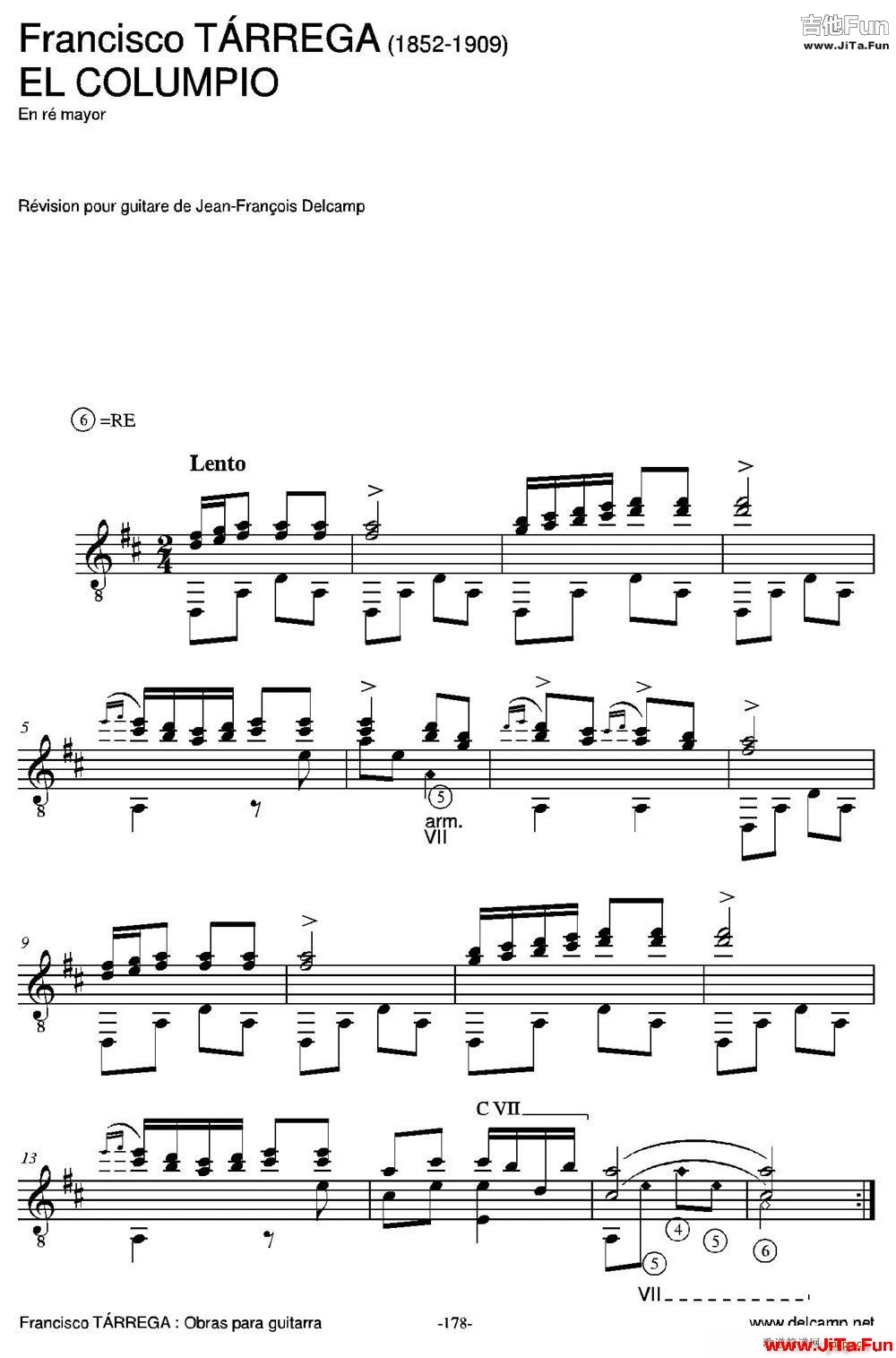 EL COLUMPIO En re mayor 古典吉他(吉他譜)1