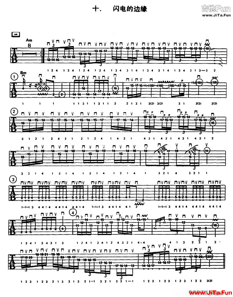 重金屬吉他演奏示範 十 閃電的邊緣(吉他譜)1