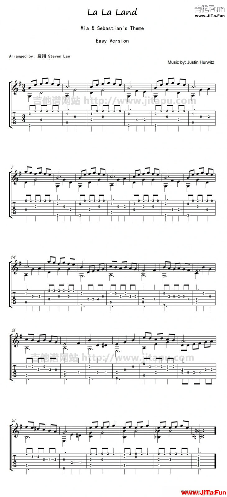 La La Land 愛樂之城(吉他譜)1