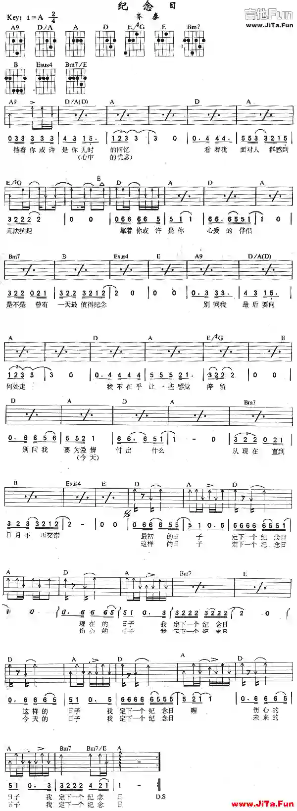 紀念日(吉他譜)1
