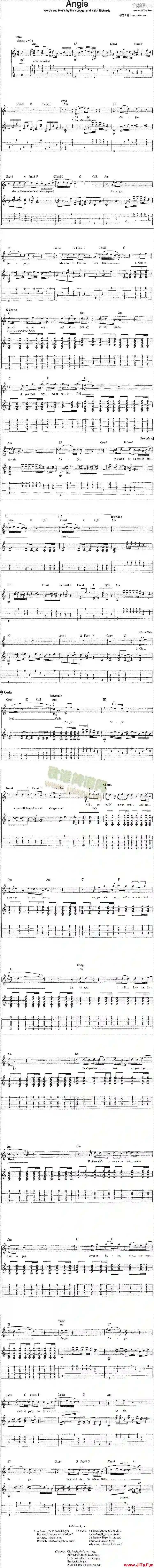 Angie(吉他譜)1