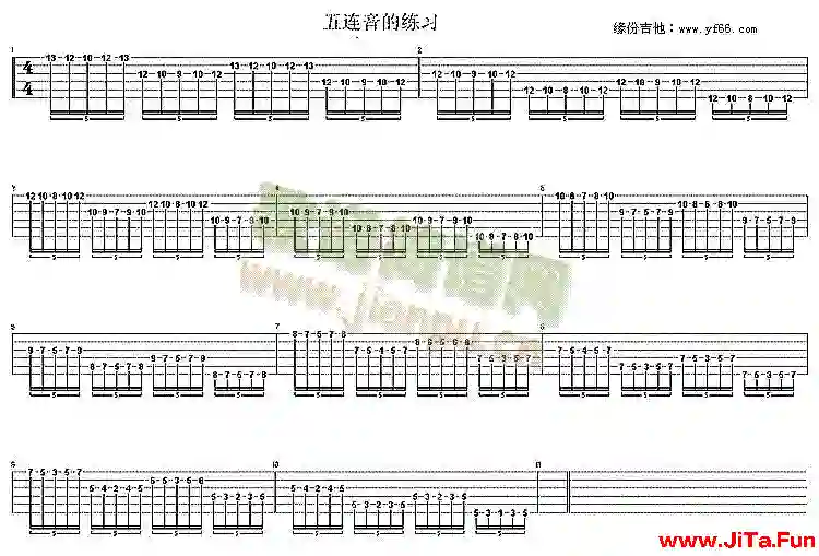 五連音練習曲(吉他譜)1