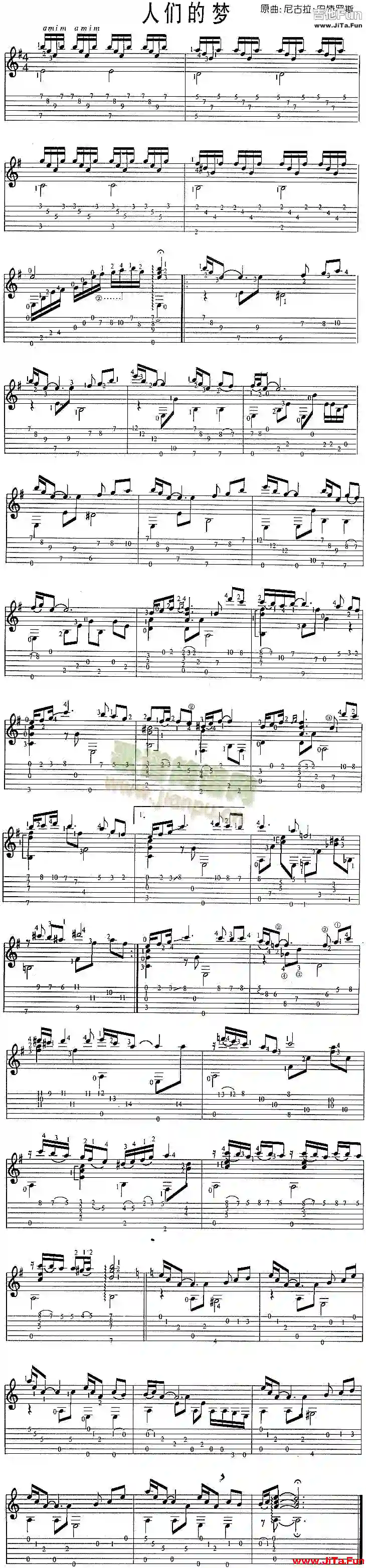 人們的夢(吉他譜)1