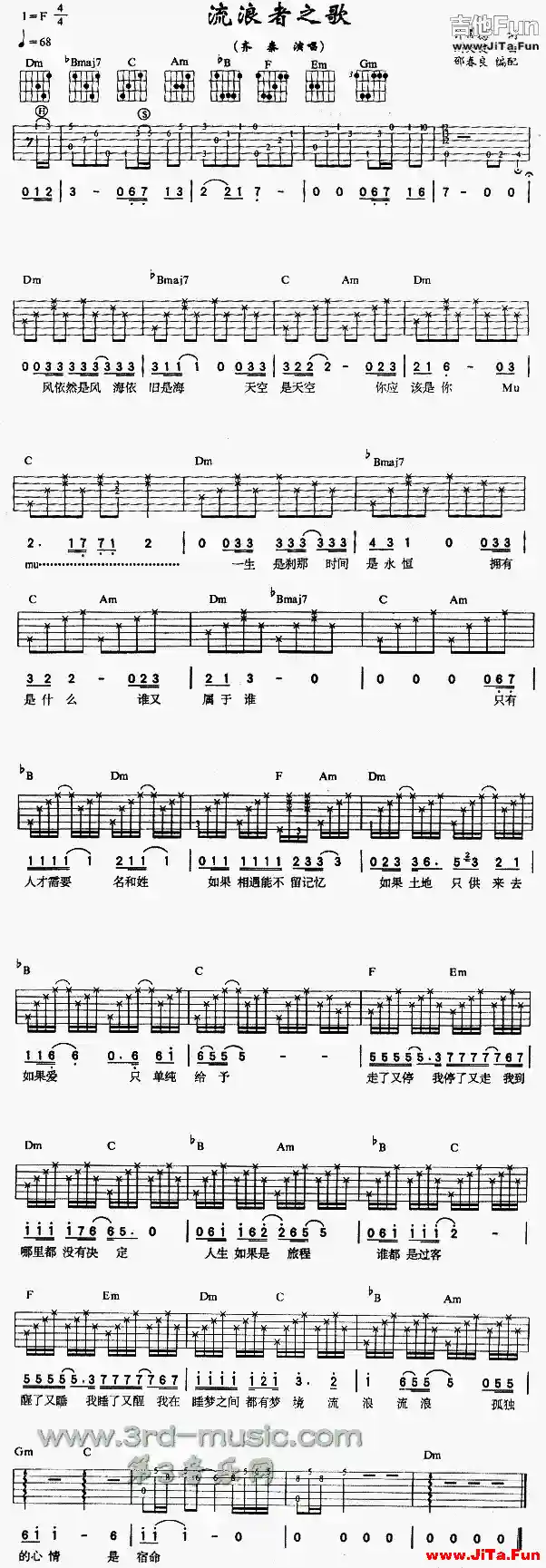 流浪者之歌(吉他譜)1
