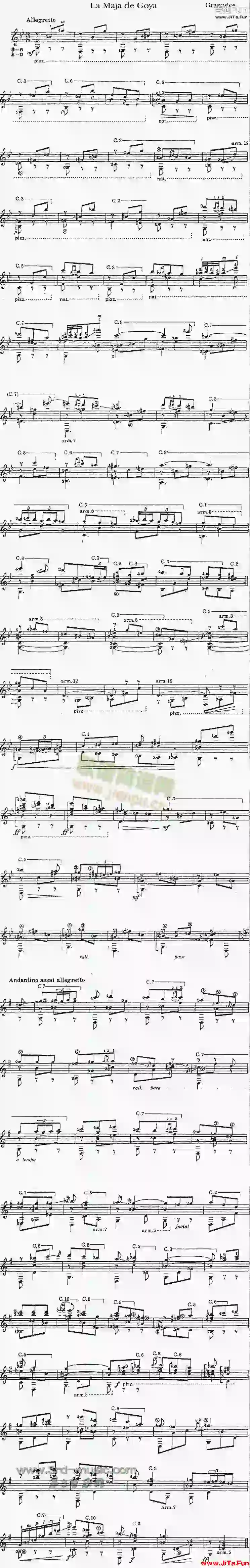《戈雅的美女(獨奏曲)》吉他簡譜（1張圖片）-吉他譜