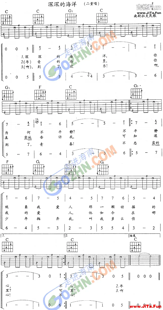 深深的海洋(吉他譜)1