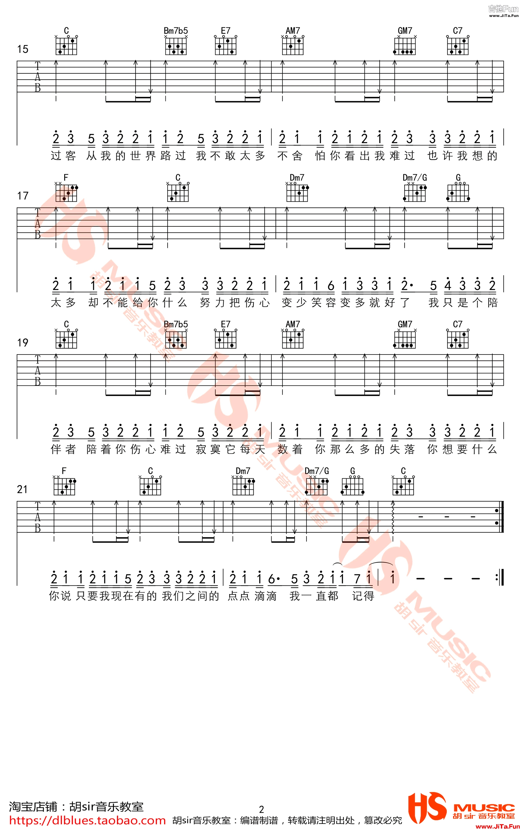 阿涵《過客》吉他譜-2