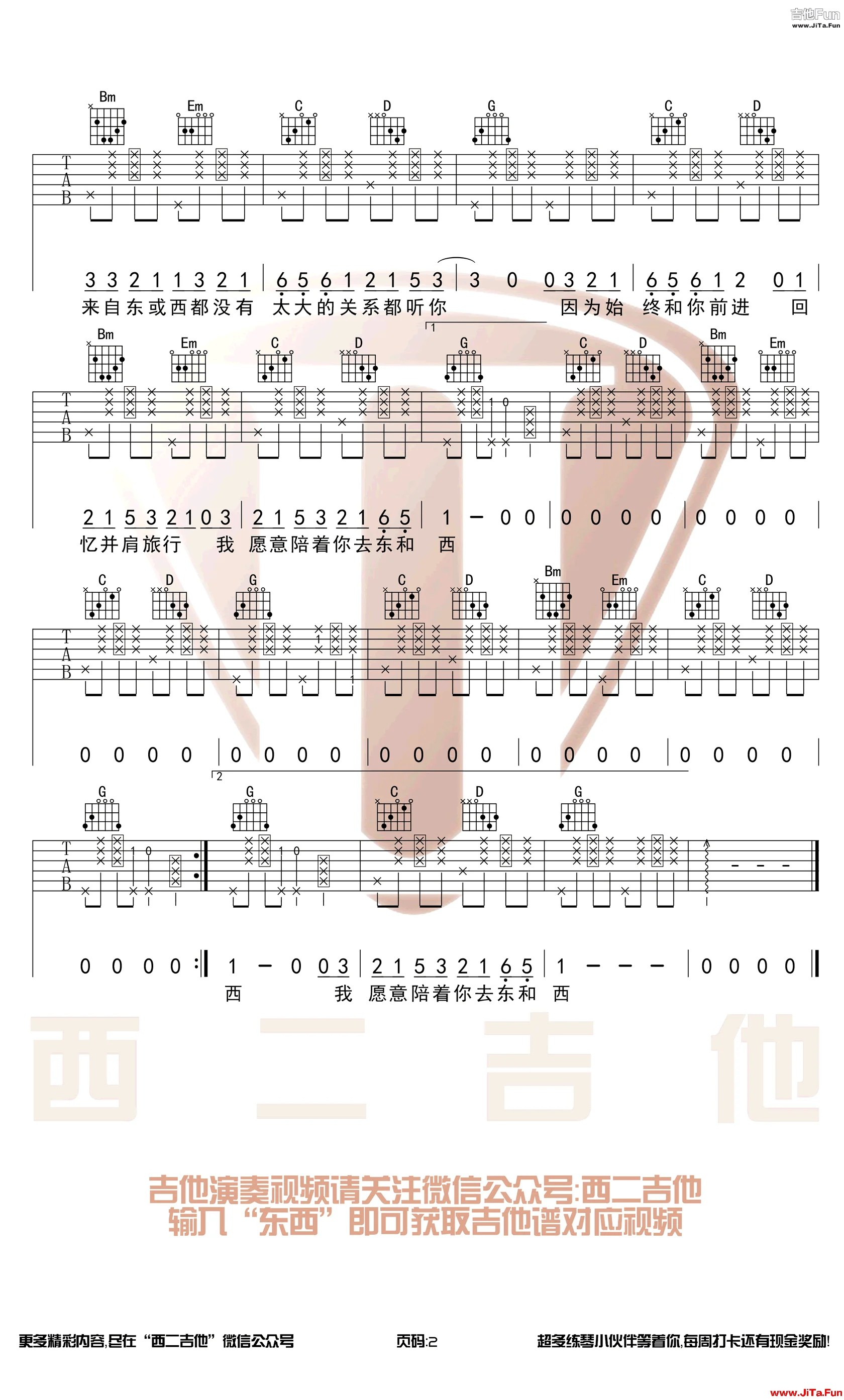 林俊呈東西吉他譜G調帶前奏-2