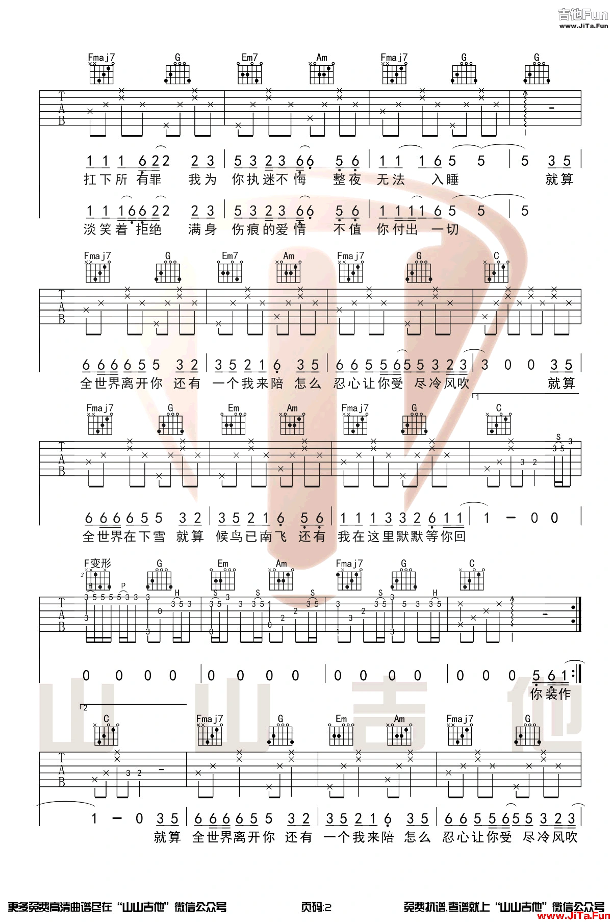任賢齊G2er《還有我》吉他譜-2