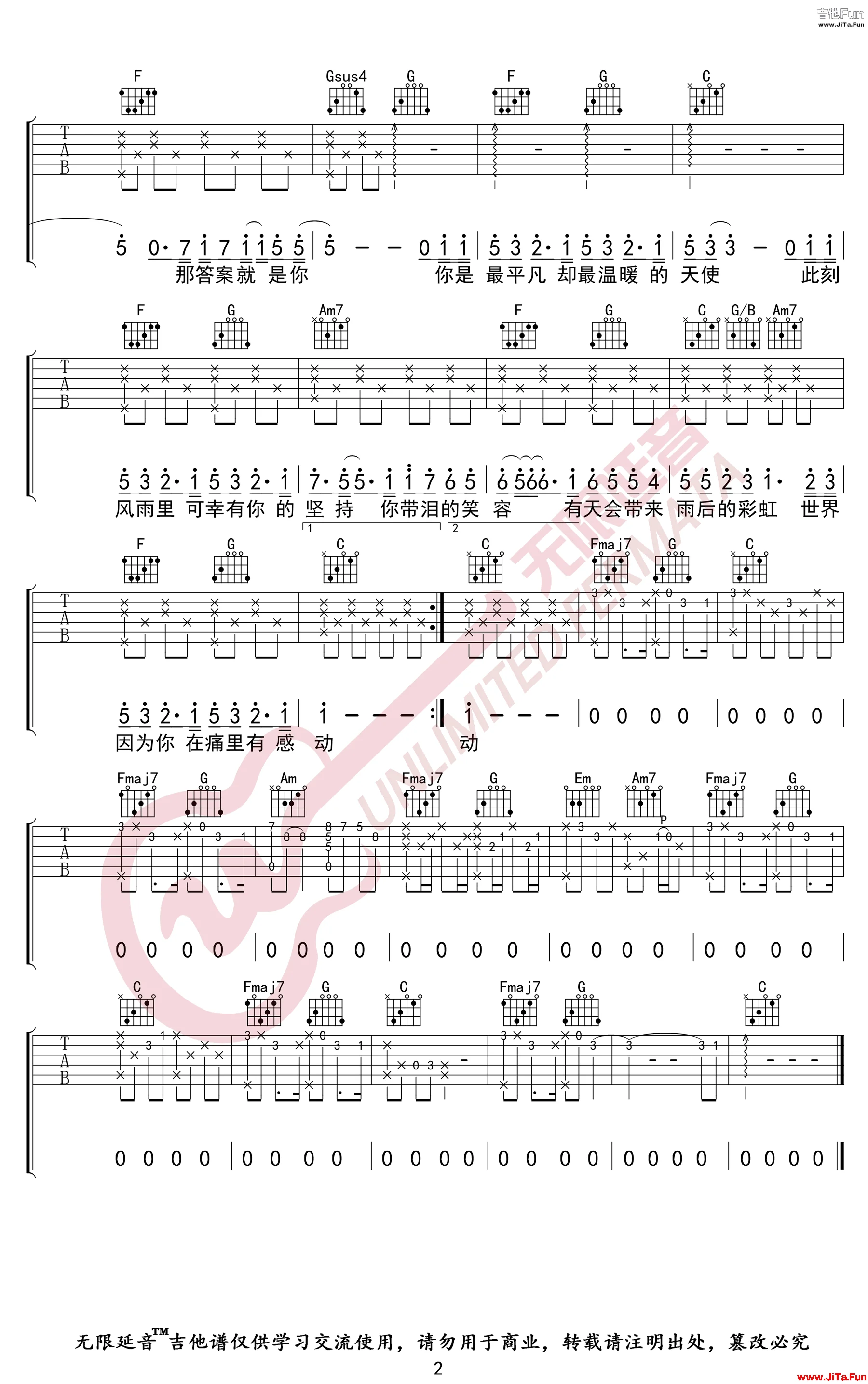 鄧紫棋 平凡天使吉他譜-2