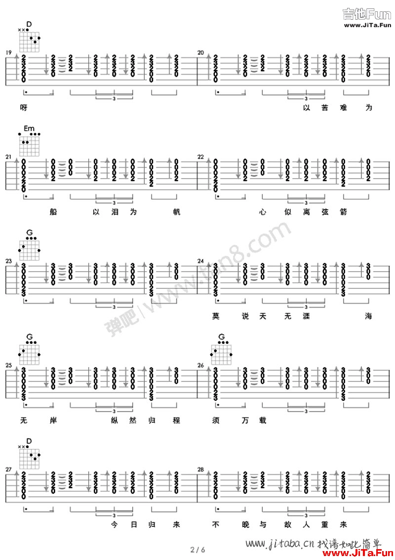 樸樹《在木星》吉他譜