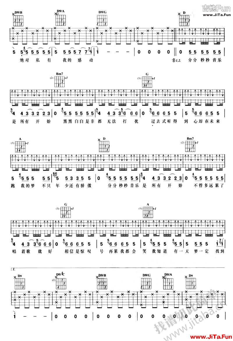 黃義達專屬密碼吉他譜六線譜