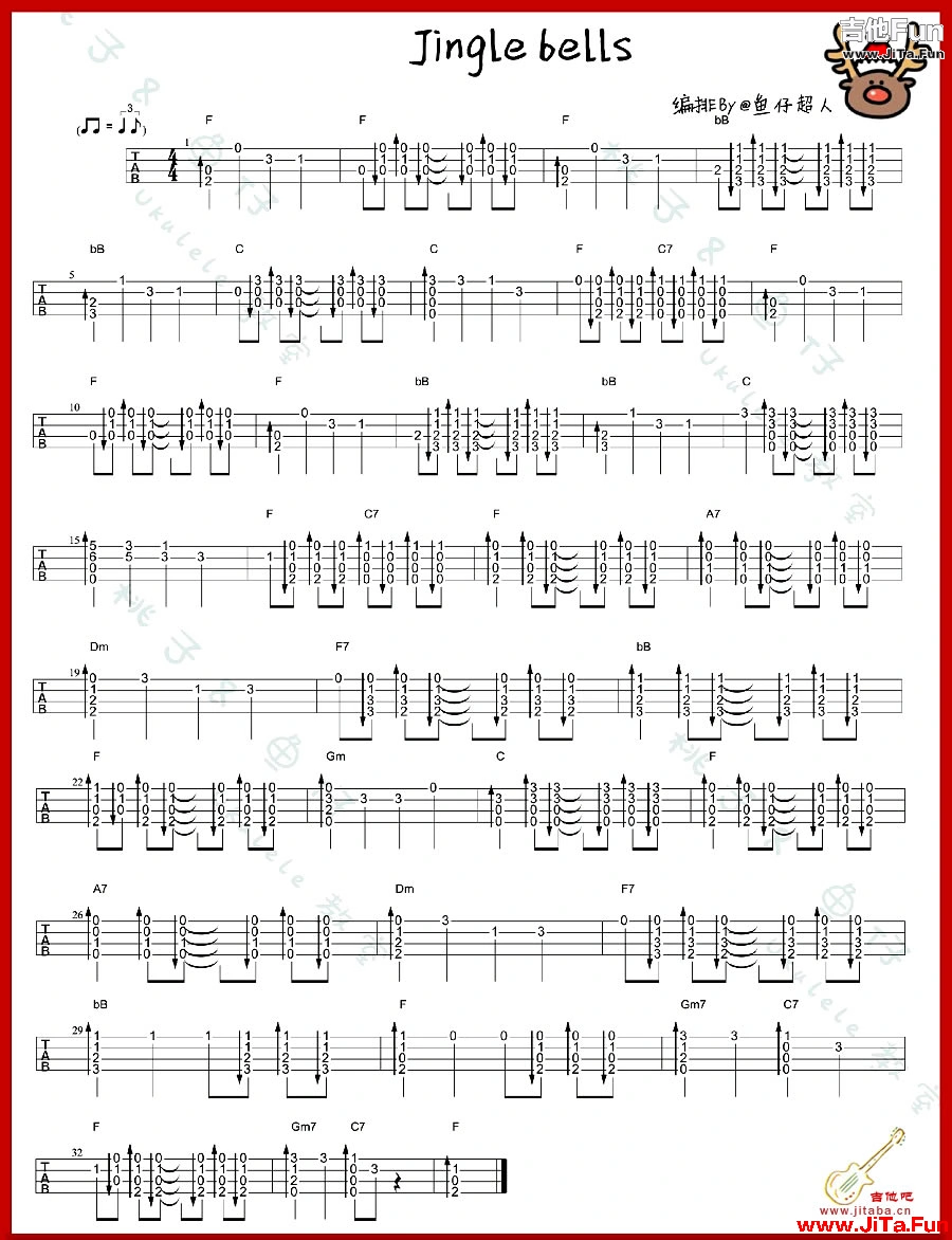 Jingle bells ukulele指彈譜