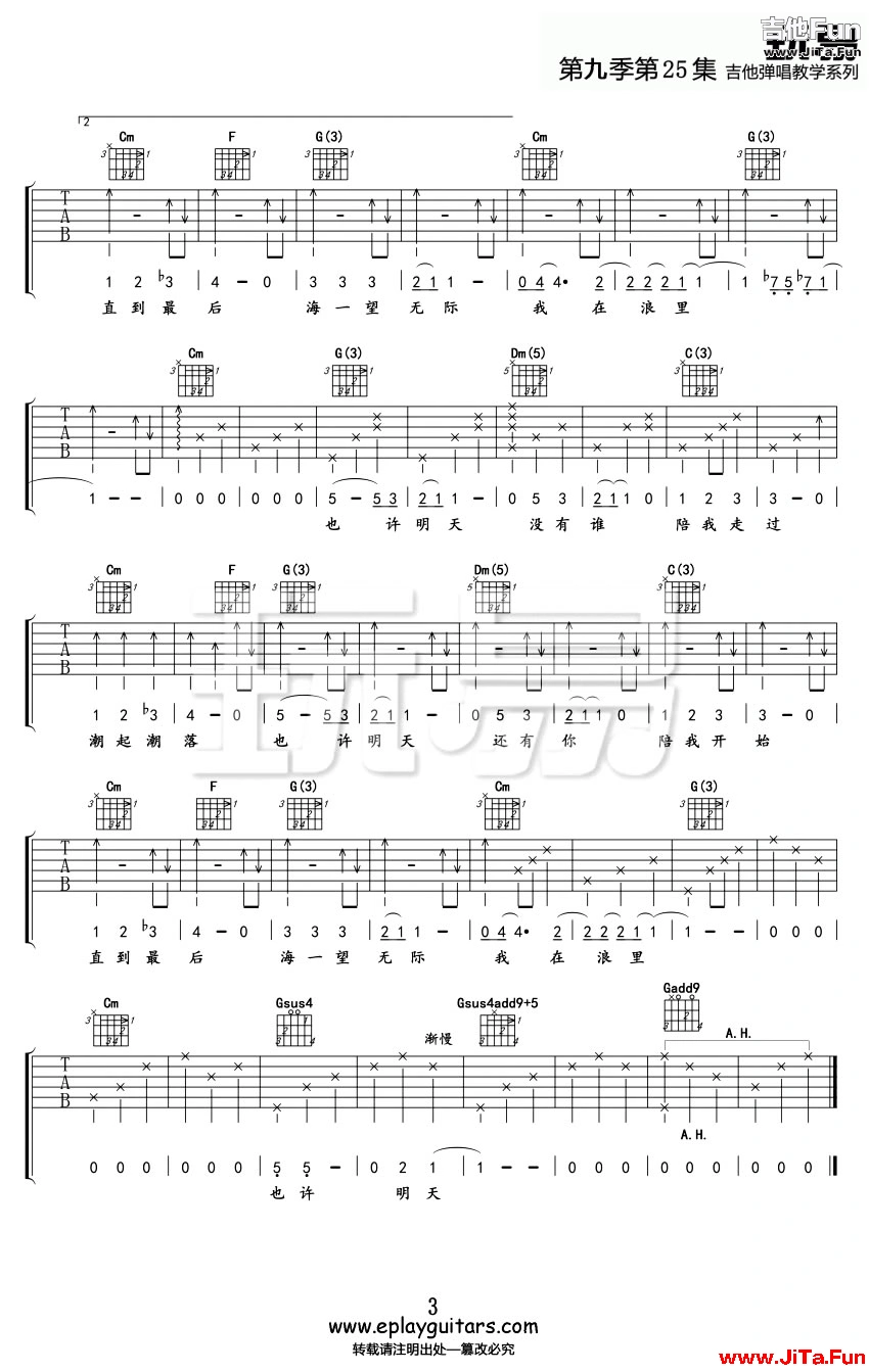 張惠妹也許明天簡譜