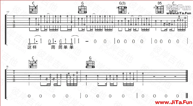 簡簡單單吉他譜