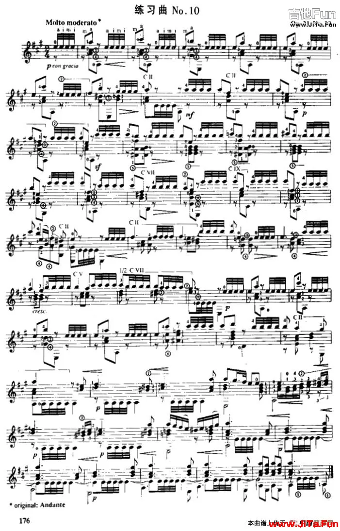 費爾南多·索爾 古典吉他練習曲 No.10（Op.31 No.19）_簡譜