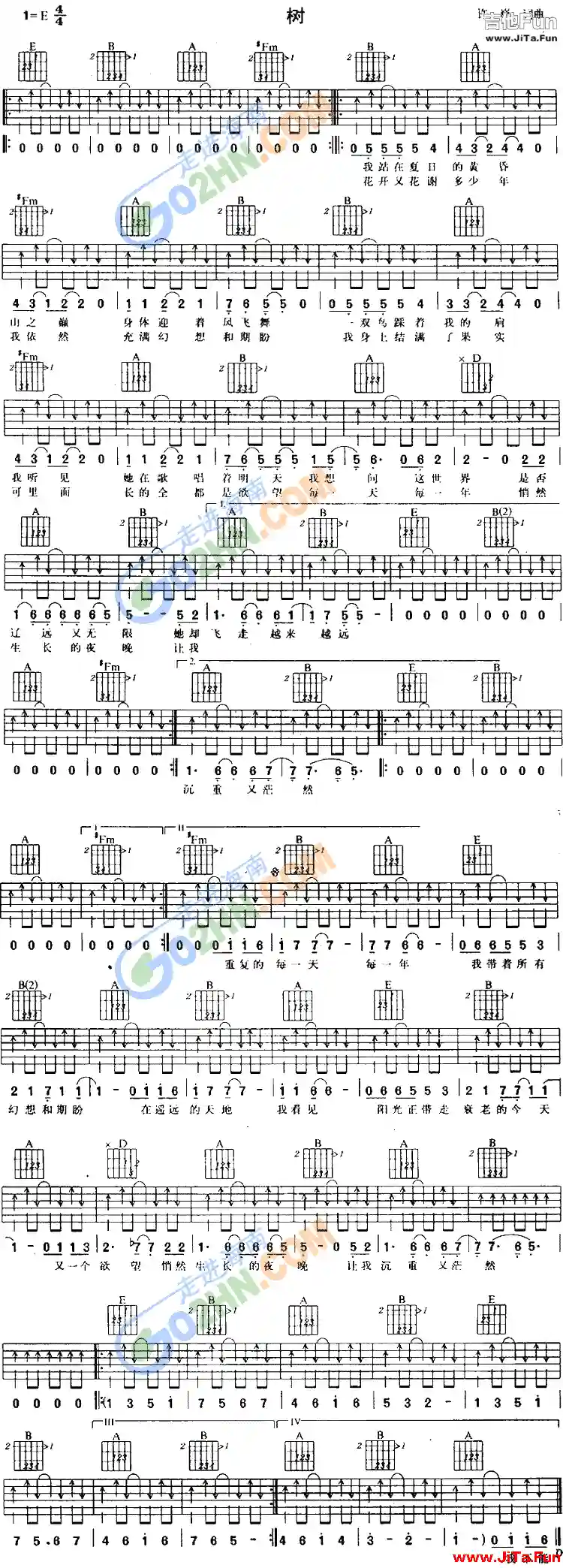 樹吉他譜-吉他六線譜精選