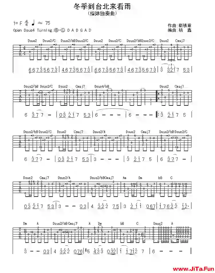 孟庭葦《冬季到台北來看雨》吉他譜-吉他譜