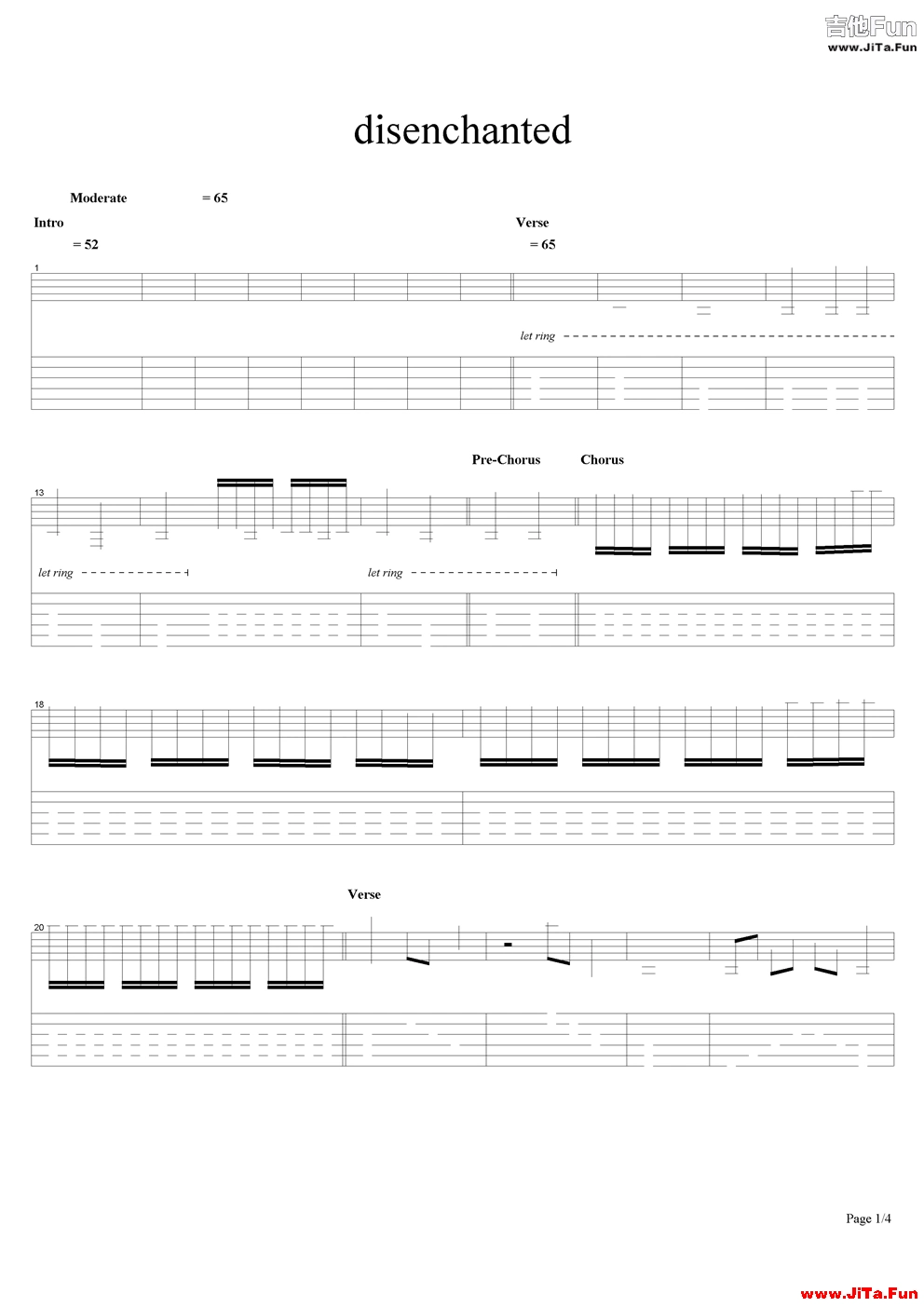 《disenchanted》吉他譜-吉他譜